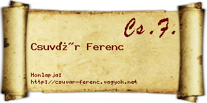 Csuvár Ferenc névjegykártya
