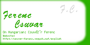 ferenc csuvar business card